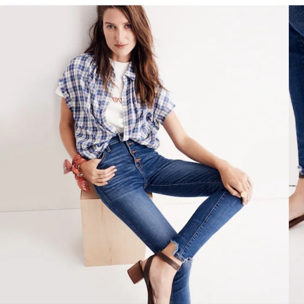 Madewell 10” High-Rise Skinny Jeans Button Fly Size 26 EUC - Picture 4 of 10